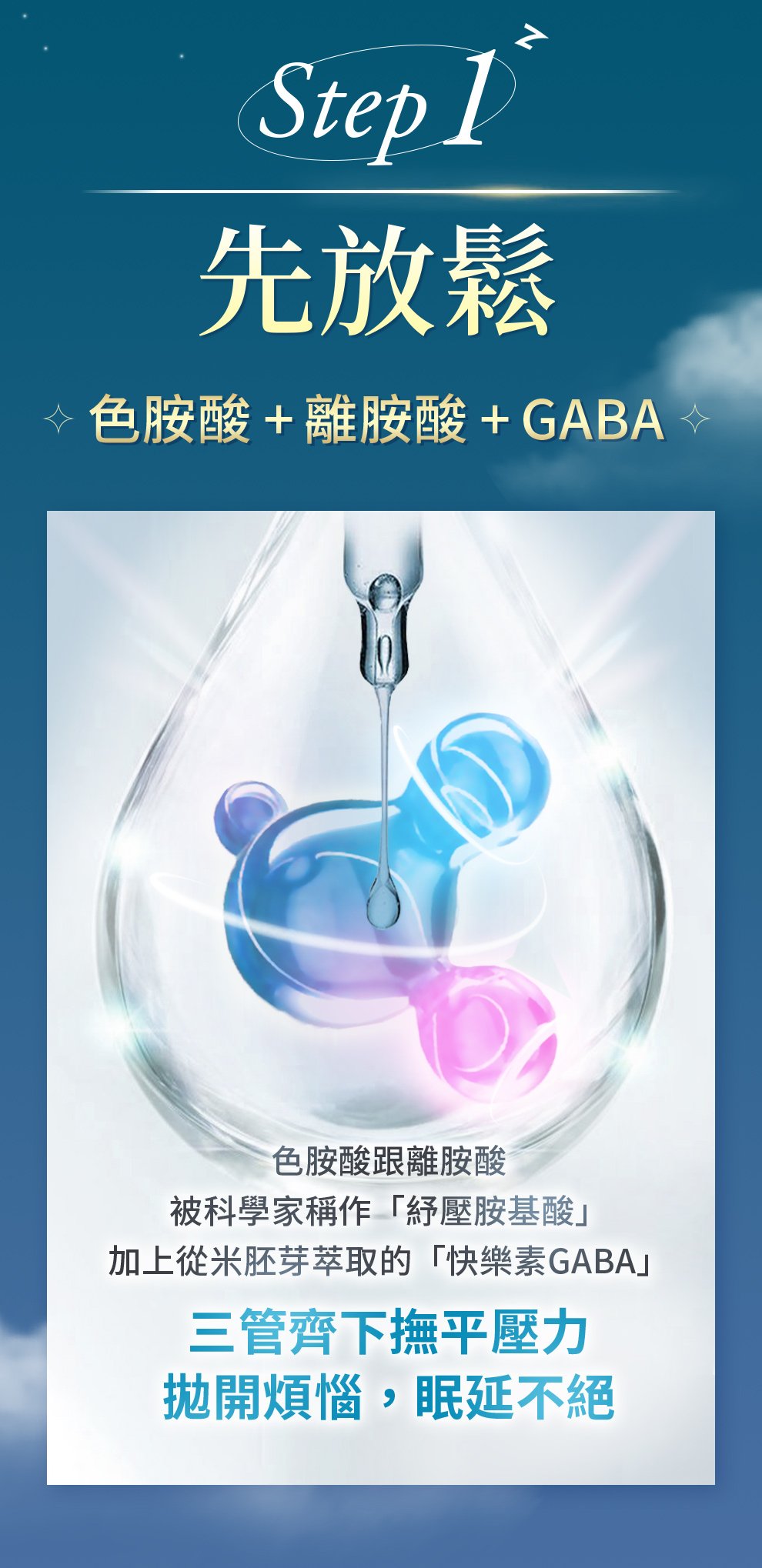 添加色胺酸、離胺酸、GABA